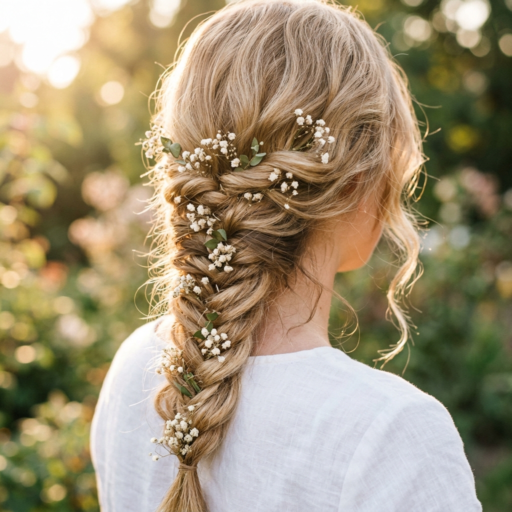 Boho textured braid hairstyle