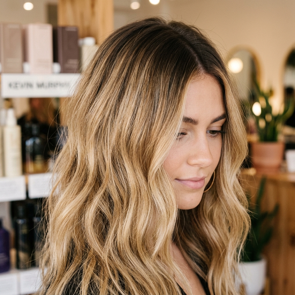 Lived-in blonde balayage hair style