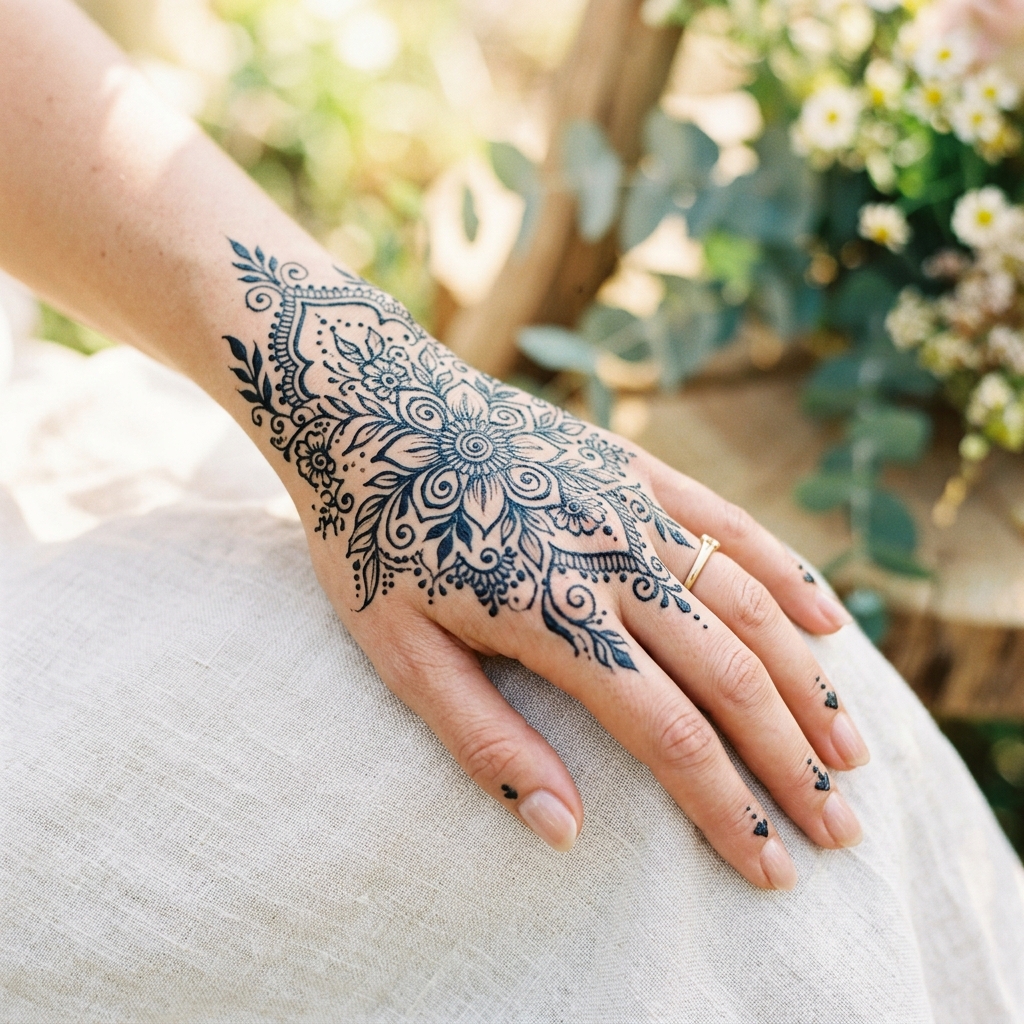 Henna body art pattern